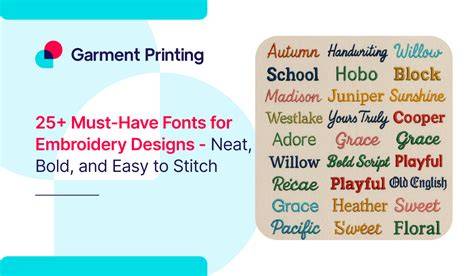 Font For Embroidery Name