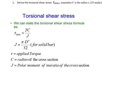 Formula For J Shear Stress
