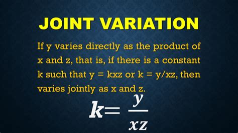 Formula For Joint Variation