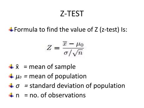 Formula For Z Test