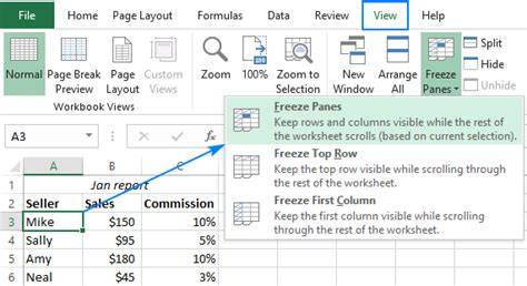 Freeze Row In Excel