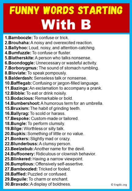 Funny B Words