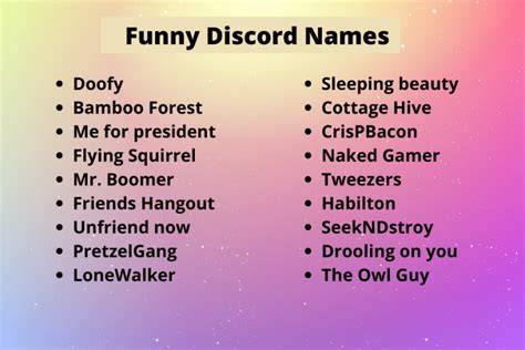 Funny Names For Discord