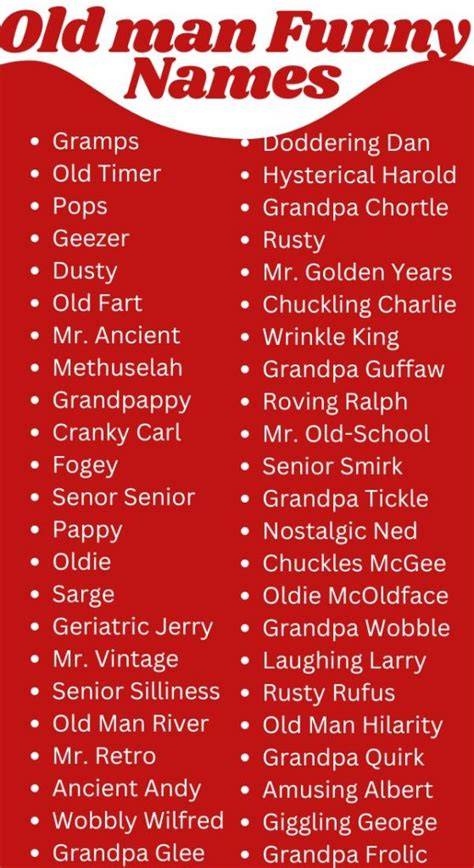 Funny Names For Old Men