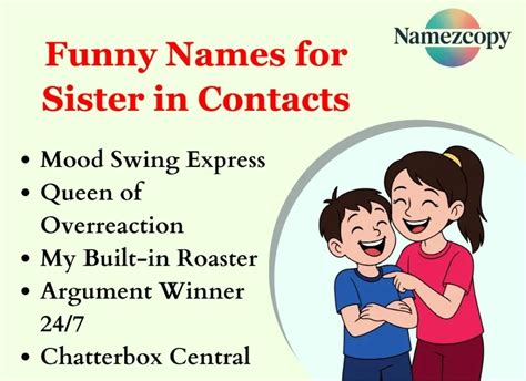 Funny Names For Older Sister In Contacts