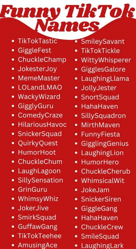 Funny Names For Tiktok