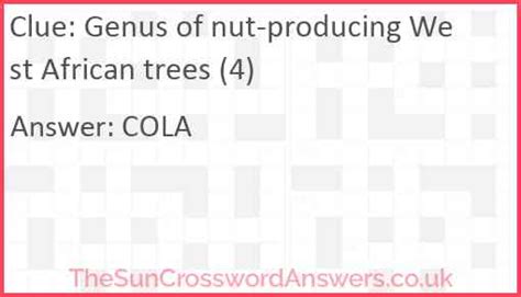 Genus Of West African Not Producing Trees
