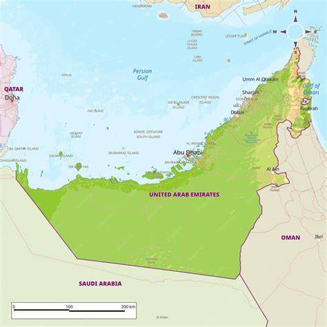 Geographical Map Of United Arab Emirates