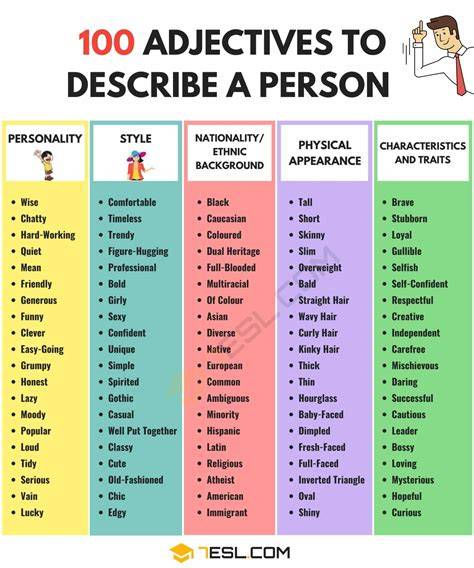 Good Adjectives Describing A Person