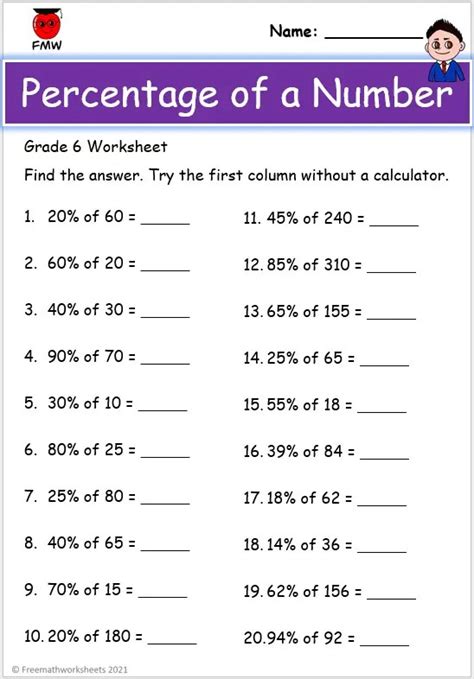 Grade 6 Percentage Rate And Base