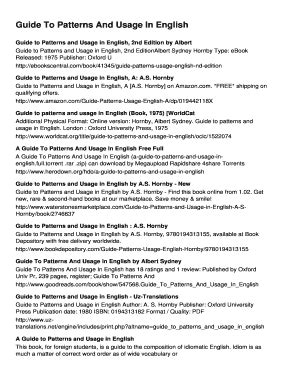 Guide To Patterns And Usage In English