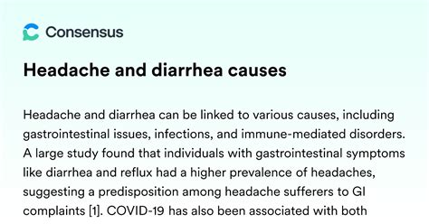 Headache A N D Diarrhea