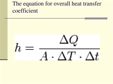 Heat Transfer Coefficient Equation