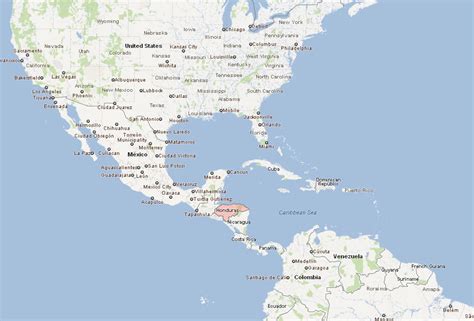 Honduras On Map Of Central America
