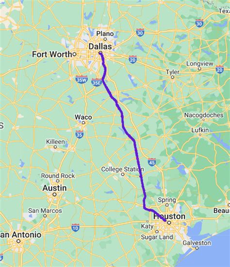 How Far Is From Houston To Dallas