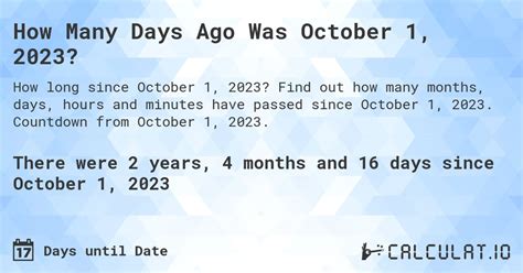 How Long Ago October 2023
