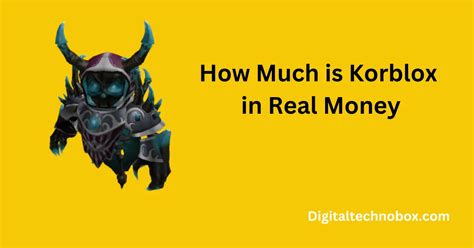 How Much Does Korblox Cost