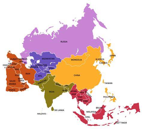 How To Draw Map Of Asia With Countries