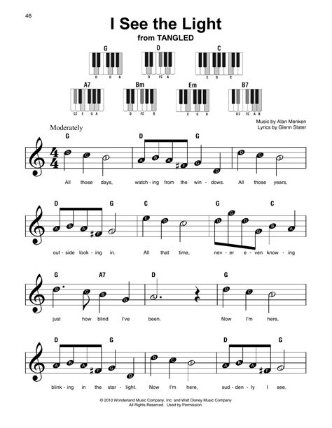 I See The Light Piano Sheet Music