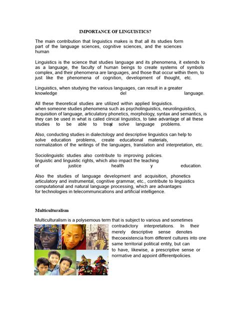 Importance Of Linguistics