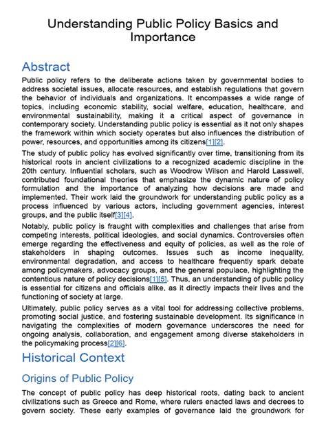Importance Of Public Policy Pdf