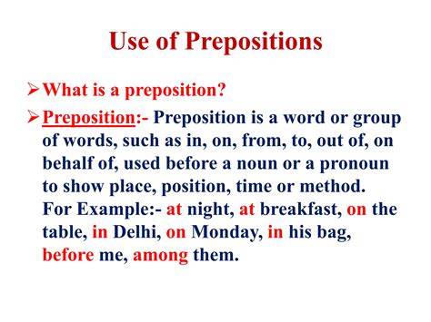 In On Uses Preposition