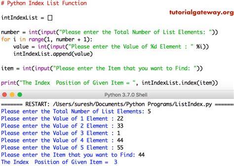 Index Of In Python