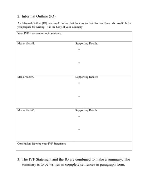 Informal Outline Template