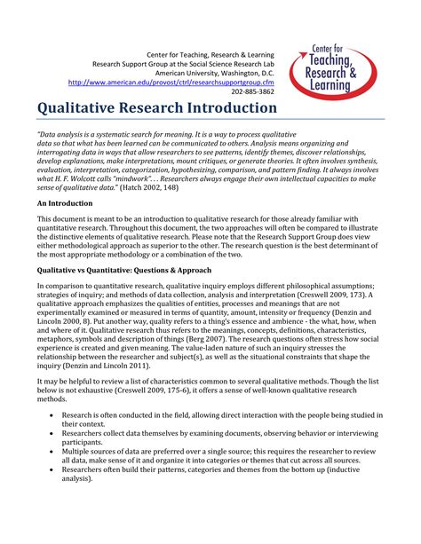 Introduction To Qualitative Research Methods