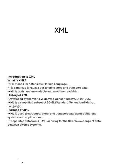 Introduction To Xml In Web Technology