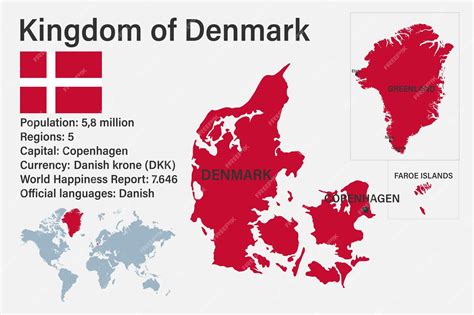 Kingdom Of Denmark Map Flag