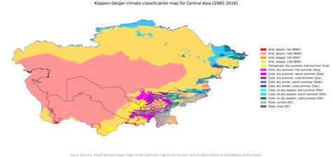 Koppen Climate Map Of Central Asia