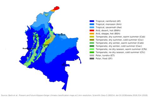 Koppen Climate Map Of Colombia