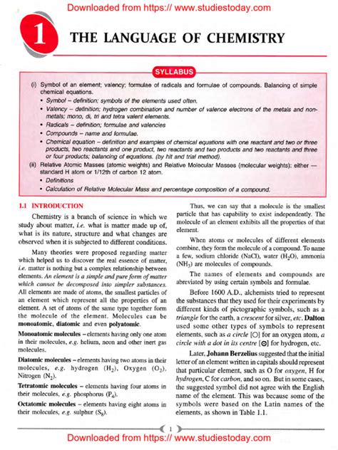 Language Of Chemistry