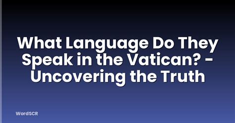 Language Of Vatican