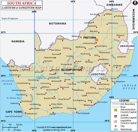 Latitude Of Cape Town South Africa