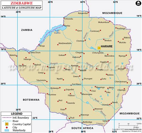 Latitude Of Zimbabwe