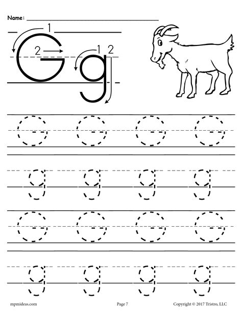 Letter G Tracing Page