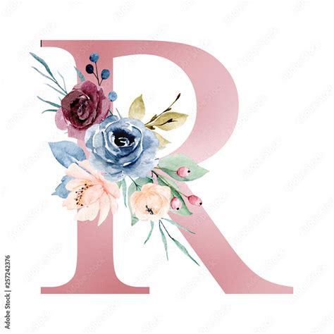 Letter R With Flowers
