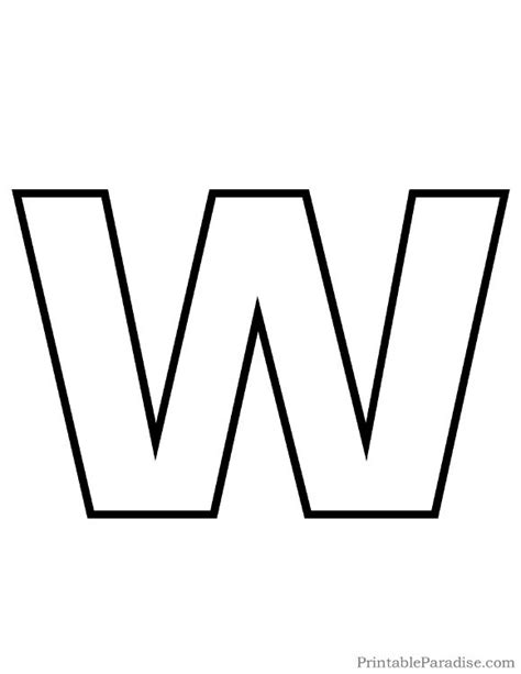 Letter W Outline Image
