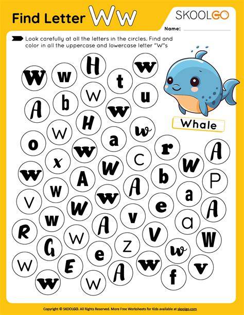 Letter W Search And Find