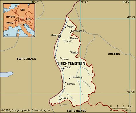 Liechtenstein Austria Map