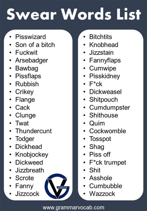 List Of Bad Words