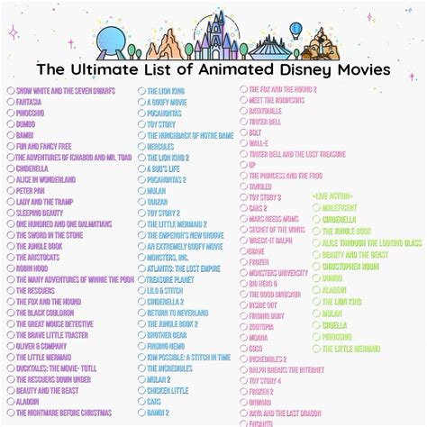 List Of Disney Movies