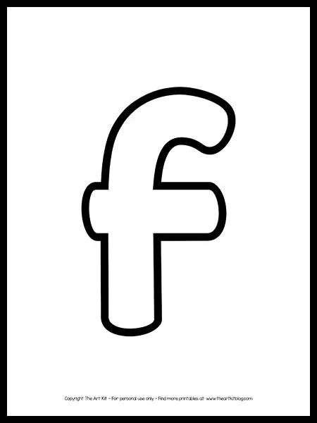 Lowercase Letter F Outline