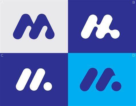 M Logo Design Ideas In Four Colors