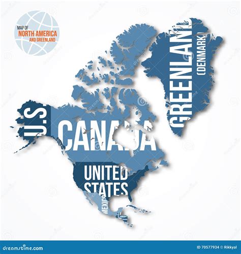 Map America Canada Greenland