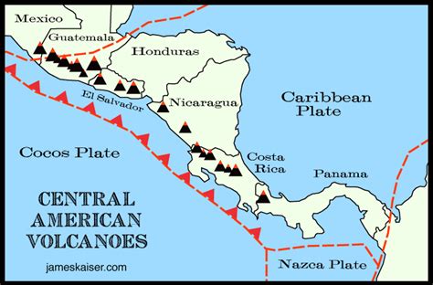 Map Of Active Volcanoes In Central America