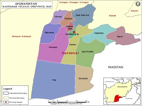 Map Of Afghanistan Showing Kandahar