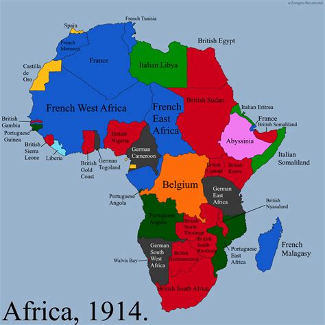 Map Of Africa 1914
